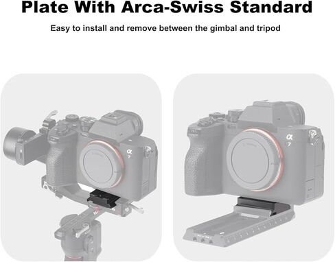 لوحة إطلاق سريع مع معيار Arca-Swiss متوافق مع DJI RS 3 Mini/RS 3 Pro/RS 3 / RS 2 / RSC2 Stabilizer Gimbal in Kuwait