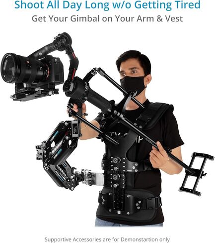 فلاي كام مثبت كاميرا محمول باليد 5000 جيمبال للذراع والسترة من جي اكسيس، يدعم جيمبال بمحرك بمقبض واحد | مصنوع من الالومنيوم عالي الجودة يوفر حمولة حتى 6 كغم / 13.2 باوند (FLCM-GX-5000) in Kuwait