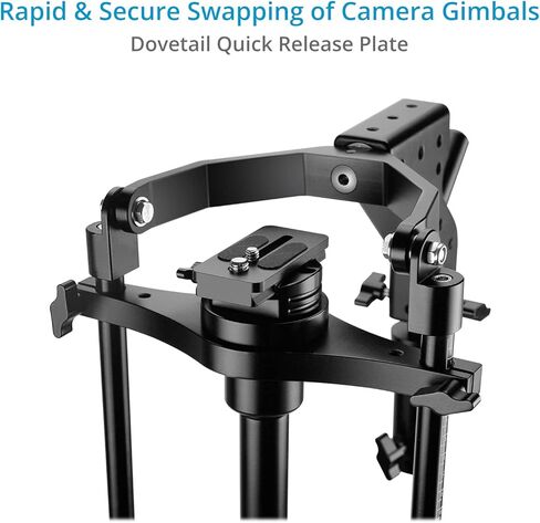 فلاي كام مثبت كاميرا محمول باليد 5000 جيمبال للذراع والسترة من جي اكسيس، يدعم جيمبال بمحرك بمقبض واحد | مصنوع من الالومنيوم عالي الجودة يوفر حمولة حتى 6 كغم / 13.2 باوند (FLCM-GX-5000) in Kuwait