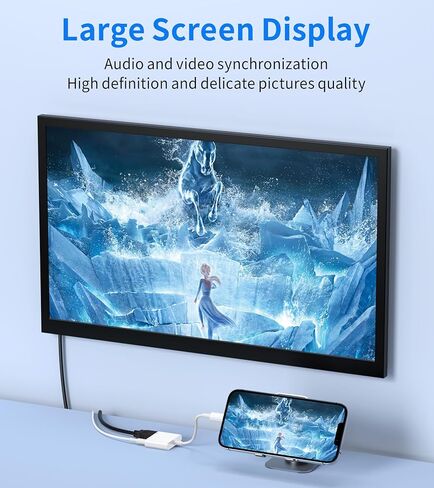 Lightning to HDMI Digital AV Adapter,[Apple MFi Certified] 1080P HDMI Sync Screen Digital Audio AV Converter with Charging Port for iPhone, iPad, iPod on HDTV/Projector/Monitor, Support All iOS in Kuwait