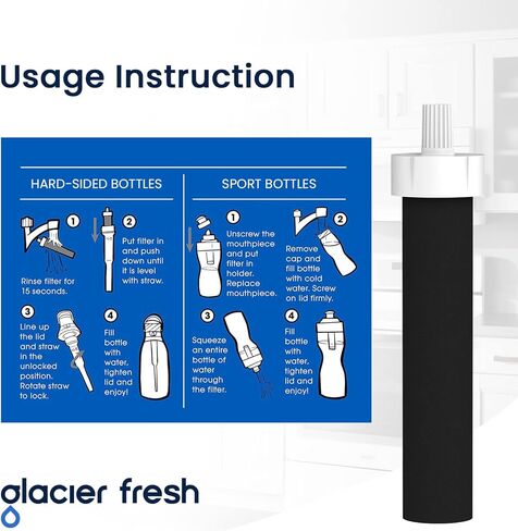 فلاتر زجاجات المياه الجليدية المنعشة، بديلة لبريتا BB06، فلتر زجاجة مياه رياضي من الجوانب الصلبة من بريتا، عدد 2 in Kuwait