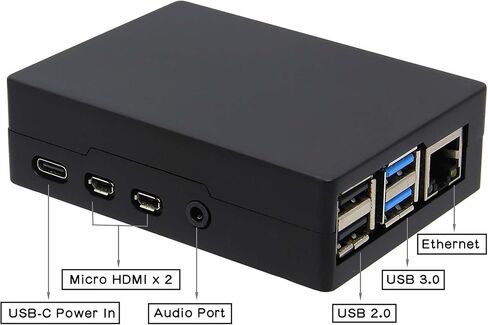 Geekworm Aluminum Case for Raspberry Pi 4, Passive Cooling Heavy Duty Heatsink Case Compatible with Raspberry Pi 4 Model B 2GB/4GB/8GB Only(P171-Black) in Saudi Arabia