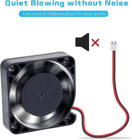 4pcs 3D Printer Fan 12V, 40mm 12 Volt Fan 0.08A DC Mini Quiet Cooling Fan 40X40X10mm Cable for 3D Printer, DVR and Other Small App liances Series Repair Replacement with 28cm in Kuwait