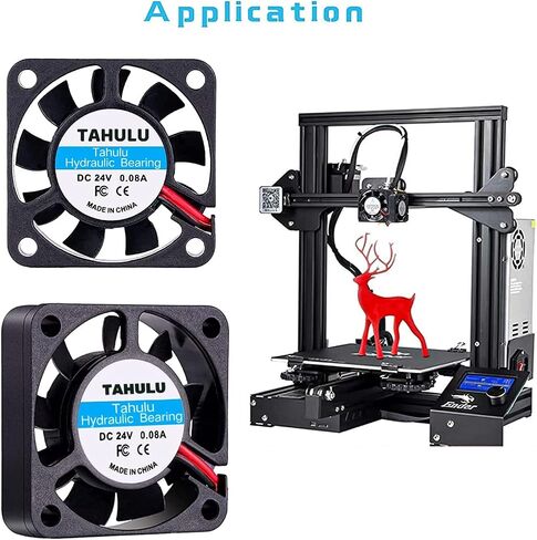 4pcs 3D Printer Fan 12V, 40mm 12 Volt Fan 0.08A DC Mini Quiet Cooling Fan 40X40X10mm Cable for 3D Printer, DVR and Other Small App liances Series Repair Replacement with 28cm in Kuwait