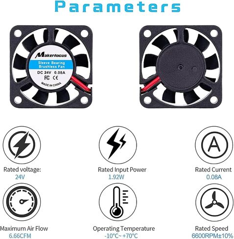4pcs 3D Printer Fan 12V, 40mm 12 Volt Fan 0.08A DC Mini Quiet Cooling Fan 40X40X10mm Cable for 3D Printer, DVR and Other Small App liances Series Repair Replacement with 28cm in Kuwait