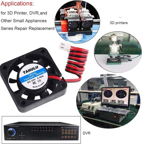 4pcs 3D Printer Fan 12V, 40mm 12 Volt Fan 0.08A DC Mini Quiet Cooling Fan 40X40X10mm Cable for 3D Printer, DVR and Other Small App liances Series Repair Replacement with 28cm in Kuwait