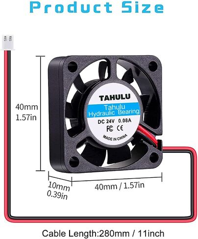 4pcs 3D Printer Fan 12V, 40mm 12 Volt Fan 0.08A DC Mini Quiet Cooling Fan 40X40X10mm Cable for 3D Printer, DVR and Other Small App liances Series Repair Replacement with 28cm in Kuwait