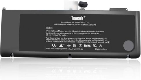بطارية الكمبيوتر المحمول Temark New A1321 متوافقة مع MacBook Pro 15 بوصة A1286 (فقط لإصدار 2009 2010)، تناسب MB985 MB986J/A MC118 MB986 020-6380-A 020-6766-B in Kuwait