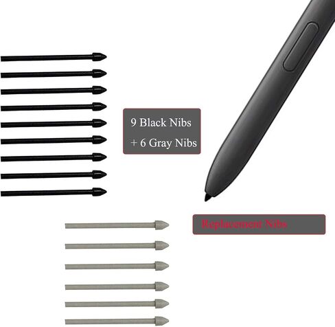 MFLDSFLHM (15pcs Pack) Tab s7 Stylus Pen Replacement Hard Nibs,Galaxy tab s7 Plus Pen Tips Replacement Parts for Samsung Galaxy tab s7,Tab s7 Plus (Black + Gray) in Saudi Arabia