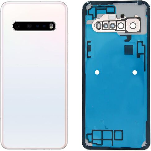 Replacement Battery Back Cover Rear Panel Glass Battery Door All Carriers with Pre-Installed Camera Lens for LG V60 ThinQ Classy White in Saudi Arabia