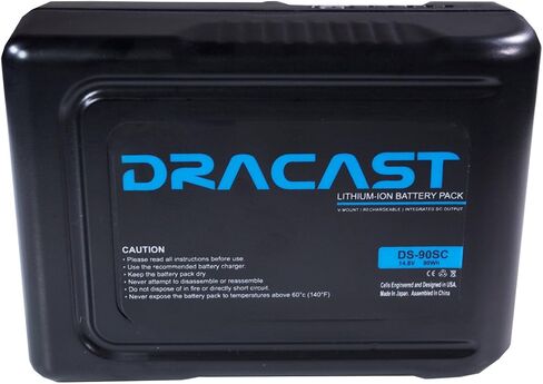 Dracast 90Wh 14.8V Compact Li-Ion Gold Mount Battery, Black (BA-90AC) in Saudi Arabia