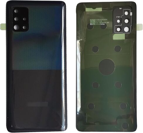 غطاء خلفي بديل للباب الخلفي للبطارية A51 5G مع عدسة زجاجية للكاميرا/شريط إطار لهاتف Samsung Galaxy A51 5G 2020 6.5 بوصة A516 (غير مناسب لإصدار 4G/LTE A515F) (أسود) in Kuwait