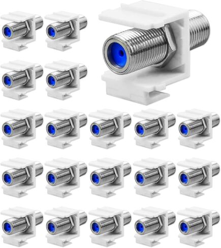 مقبس ULXIOM RG6 مناسب لمقبس Keystone المحوري، موصل أنثى كابل محوري 3 جيجا هرتز، موسع كابل من النوع F للوحة الحائط ولوحة التصحيح، مطلي بالنيكل، 20 عبوة in Kuwait