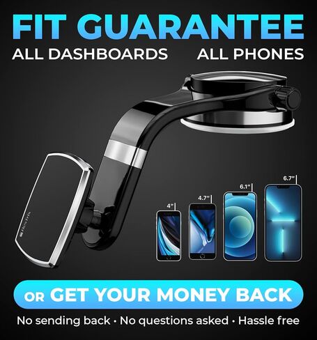 Bestrix Phone Holder for Car, Phone Mount for car Car Phone Mount, Cell Phone Car Phone Holder Compatible with iPhone 14 13 12 Pro, Xr,Xs,XS MAX,XR,X, Galaxy S22 & All Smartphones (Magnetic) in Kuwait