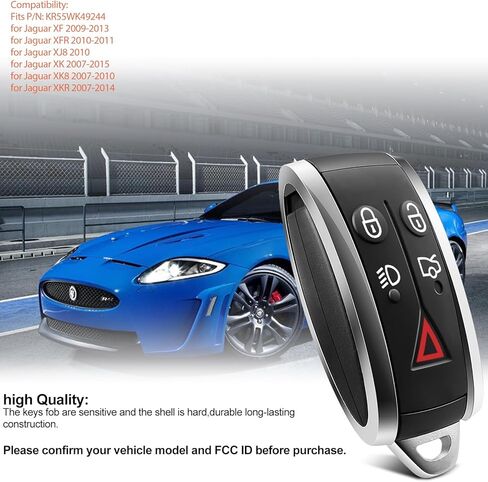 مفتاح تحكم عن بعد ذكي اصلي بدون مفتاح يناسب 2009-2013 جاكوار XF| 2010 XJ8 | 2007-2010 XK8| 2008-2014 XKR| FCCID: KR55WK49244 in Kuwait