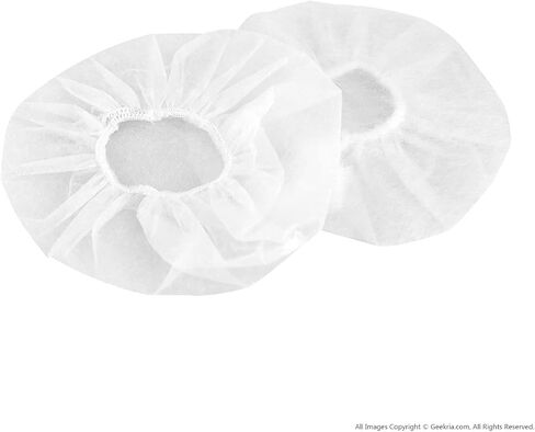 Geekria 500 Pairs Disposable Headphones Ear Cover for Over-Ear Headset Earcup, Stretchable Sanitary Ear Pads Cover, Hygienic Ear Cushion Protector (M/White) in Saudi Arabia