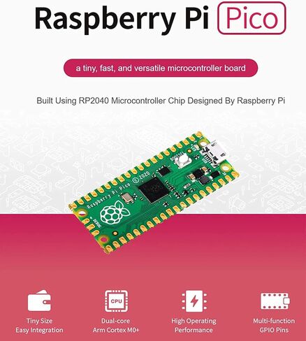 DIGISHUO 2 قطعة Raspberry Pi Pico W (WiFi) لوحة تحكم لاسلكية مع واجهات رقمية مرنة | بناء على شريحة RP2040 | معالج ARM Cortex M0+ ثنائي النواة بسرعة 133 ميجاهرتز | دعم C/C++/بايثون in Kuwait