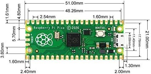DIGISHUO 2 قطعة Raspberry Pi Pico W (WiFi) لوحة تحكم لاسلكية مع واجهات رقمية مرنة | بناء على شريحة RP2040 | معالج ARM Cortex M0+ ثنائي النواة بسرعة 133 ميجاهرتز | دعم C/C++/بايثون in Kuwait