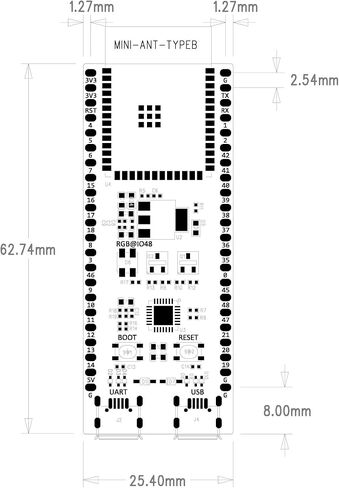 DIYmall ESP32-S3-DevKitC-1 N8R8 ESP32 S3 Development Board ESP32-S3-WROOM-1 Module Integrates Complete Wi-Fi+BT+BLE Functions,8MB Flash+8MB PSRAM in Saudi Arabia