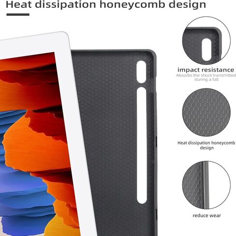 حافظة لوحة مفاتيح لجهاز Samsung Galaxy Tab S8/ Tab S7 11 بوصة (موديل SM-X700/X706/T870/T875)، لوحة مفاتيح لاسلكية قابلة للفصل، غطاء حامل نحيف خفيف الوزن مع حامل قلم in Kuwait