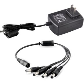 محول طاقة كاميرا الأمان مع مقسم، كابل كاميرا ISEEUSEE 12 فولت 2 أمبير 100 فولت - 240 فولت مع كابل مقسم طاقة 4 اتجاهات من لجنة الاتصالات الفيدرالية (FCC) ومحول طاقة CCTV معتمد من UL - يناسب محولات الطاقة التناظرية/AHD DVR/الكاميرا in Kuwait