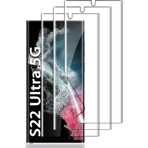 Nbiefuny [3 عبوات] واقي شاشة Samsung Galaxy S22 Ultra، واقي شاشة مرن 6.8 بوصة [ليس زجاجًا] [يدعم بصمة الإصبع] [تغطية كاملة] in Kuwait