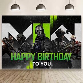 Game Call Background Birthday Decorations, Game Call Happy Birthday Banner Backdrop for Duty Birthday Party Supplies (5x3ft) in Kuwait