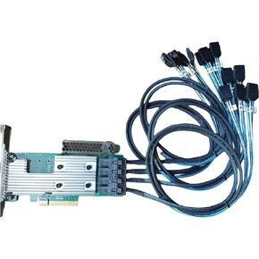 SAS9305-16i SATA SAS 16 Port HBA 12Gbs RAID Controller Card Host Bus Adapter PCIe 3.0 x8 IT-Mode 05-25703-00 Card (9305-16i + 4 * 8643 SATA) in Saudi Arabia