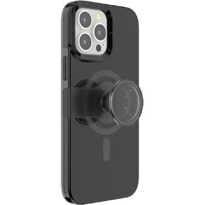 PopSockets: حافظة iPhone 13 لـ MagSafe مع مقبض هاتف ومنزلق، حافظة هاتف لـ iPhone 13، متوافقة مع الشحن اللاسلكي - شفاف