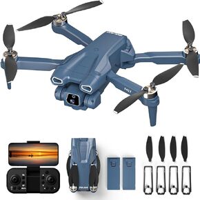 Brushless Motor Drone with Dual Camera for Adults, 1080P Adjustable Camera Drones, 5GHz WiFi FPV RC Quadcopter with Optical Flow Positioning for Beginners, 3D Flips, 2 Batteries in Kuwait