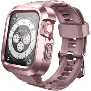 Dexnor for Apple Watch Case with Band 38mm 40mm 42mm 44mm for Apple Watch Series SE/6/5/4/3/2/1,iWatch Military Protective Case with Screen Protector & Soft Silicone Strap