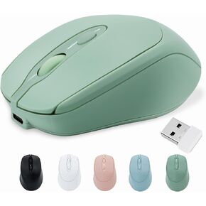 Rechargeable Wireless Bluetooth Mouse - Silent, Portable Slim Computer Mouse for Laptop, iPad, MacBook Pro/Air, PC, Surface Pro, Lenovo/Samsung Tablet (Green) in Kuwait