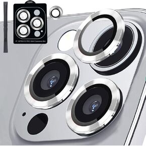 [3+1] Compatible for iPhone 15 Pro ＆ iPhone 15 Pro Max Camera Lens Protector 9H Tempered Glass Camera Cover Metal Individual Ring Full Coverage Camera Lens Protector with Removal Tool (Burgundy)