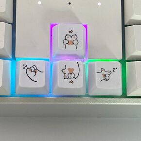 بريلا اغطية مفاتيح لطيفة للكيبورد الميكانيكية - ارتفاع R1 - مادة ABS - 4 قطع اغطية بديلة لمفاتيح الاسهم وجميع مفاتيح ار 1 بتصميم مخالب القطط مع اداة سحب اغطية مفاتيح مجانية in Kuwait