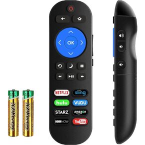 جهاز التحكم عن بعد للتلفزيون العالمي لتلفزيون Roku، لجهاز TCL Hisense Onn Sanyo Philips Sharp JVC Hitachi Element Roku TV Remote، جهاز التحكم عن بعد للتلفزيون مع Netflix Sling Hulu Vudu Starz Amazon HBONOW YouTube Buttons مع البطاريات in Kuwait