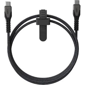 URBAN ARMOR GEAR UAG Rugged Kelvar Core Power Cable USBC to USBC 5ft/1.5m Power Delivery PD 60W Reinforced Fast Charging Cable Compatible with iPhone 15, MacBook and iPad Pro, Black/Orange