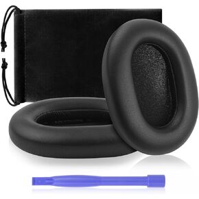 Lusgawer WH-1000XM5 Protein Leather Replacement Earpads for Sony WH-1000XM5 (WH1000XM5) Noise Canceling Headphones,Ear Pads Cushions with Noise Isolation Memory Foam(Black)
