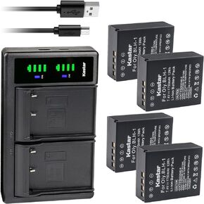 Kastar BLH-1 LTD2 USB Battery Charger Compatible with Olympus OM-D E-M1 Mark II, OM-D EM1 Mark II, OM-D E-M1 MARKII, OM-D E-M1 MARK2, OM-D E-M1X EM1X, OM-D EM1 Mark III Camera in Saudi Arabia
