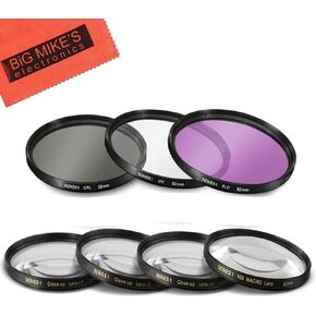 مجموعة فلتر 52 مم 7 قطع لـ Nikon AF-S DX NIKKOR 35mm f/1.8G - تتضمن مجموعة فلتر 3 قطع (UV-CPL-FLD) ومجموعة تصفية غلق 4 قطع (+1+2+4+10) in Saudi Arabia