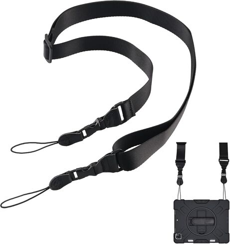 كيكيف حزام كتف قابل للتعديل، حزام رقبة مريح وسريع الفك للايباد، حافظة تابلت وكاميرا وكروسبودي، شنطة الامتعة، اسود، M, أسود in Kuwait