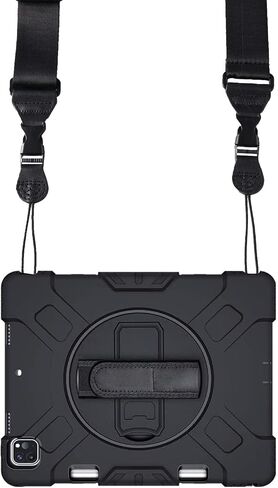 كيكيف حزام كتف قابل للتعديل، حزام رقبة مريح وسريع الفك للايباد، حافظة تابلت وكاميرا وكروسبودي، شنطة الامتعة، اسود، M, أسود in Kuwait