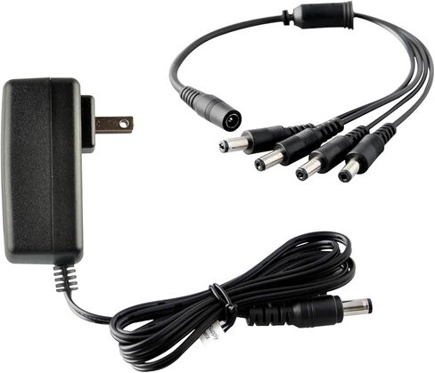 محول طاقة كاميرا الأمان مع مقسم، كابل كاميرا ISEEUSEE 12 فولت 2 أمبير 100 فولت - 240 فولت مع كابل مقسم طاقة 4 اتجاهات من لجنة الاتصالات الفيدرالية (FCC) ومحول طاقة CCTV معتمد من UL - يناسب محولات الطاقة التناظرية/AHD DVR/الكاميرا in Kuwait