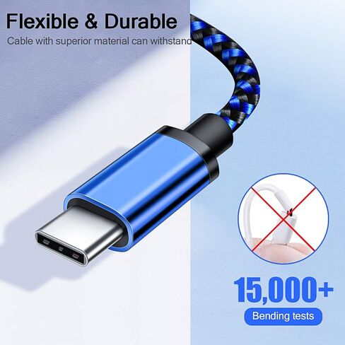 2PACK 6FT C-Type USB Charger Cable 3A Speed USB A to USB C Charging Cord for Samsung Galaxy A01 A10 A10E A11 A20 A21 A20E A20S A21S A30 A30S A50 A51 A70 A71, M21 M31, S20 S10 S10E Plus in Kuwait