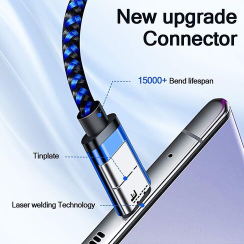 2PACK 6FT C-Type USB Charger Cable 3A Speed USB A to USB C Charging Cord for Samsung Galaxy A01 A10 A10E A11 A20 A21 A20E A20S A21S A30 A30S A50 A51 A70 A71, M21 M31, S20 S10 S10E Plus in Kuwait