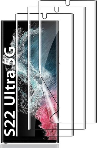 Nbiefuny [3 عبوات] واقي شاشة Samsung Galaxy S22 Ultra، واقي شاشة مرن 6.8 بوصة [ليس زجاجًا] [يدعم بصمة الإصبع] [تغطية كاملة] in Kuwait