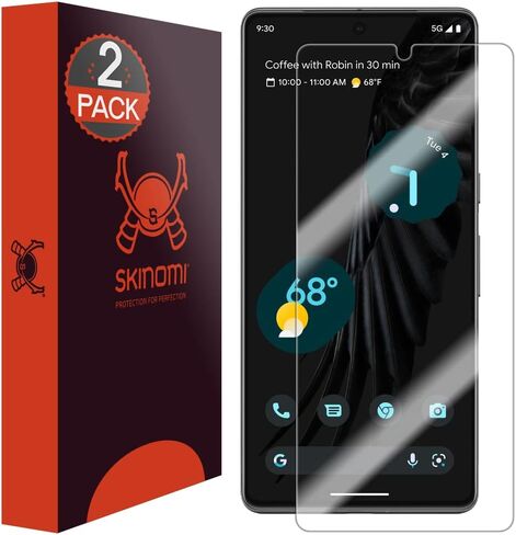 واقي شاشة Skinomi متوافق مع Google Pixel 7a (2-Pack) Clear TechSkin TPU Anti-Bubble HD Film in Kuwait
