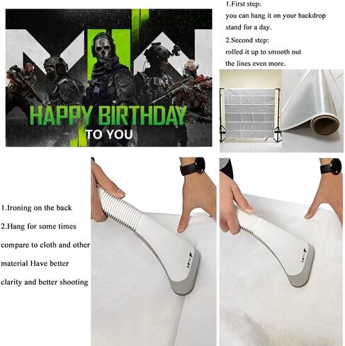 Game Call Background Birthday Decorations, Game Call Happy Birthday Banner Backdrop for Duty Birthday Party Supplies (5x3ft) in Kuwait