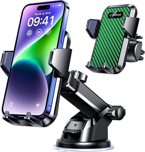 VANMASS 【60+LBS Strongest Suction & Military-Grade 2023 Ultimate Car Phone Mount 【Patent & Safety Certs】 Cell Phone Holder Truck Stand for Dashboard Windshield Vent for iPhone 15 Pro Max 14 Samsung in Kuwait