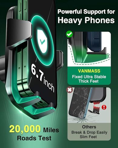 VANMASS 【60+LBS Strongest Suction & Military-Grade 2023 Ultimate Car Phone Mount 【Patent & Safety Certs】 Cell Phone Holder Truck Stand for Dashboard Windshield Vent for iPhone 15 Pro Max 14 Samsung in Kuwait