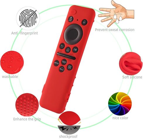 حافظة سيليكون عن بعد لجهاز Samsung TV Remote 2023 موديل BN59-01432a BN59-01432J غطاء جهاز التحكم عن بعد للخلايا الشمسية من سامسونج 2023 8K Neo QLED HDR Smart TV سيليكون (أرجواني) in Kuwait